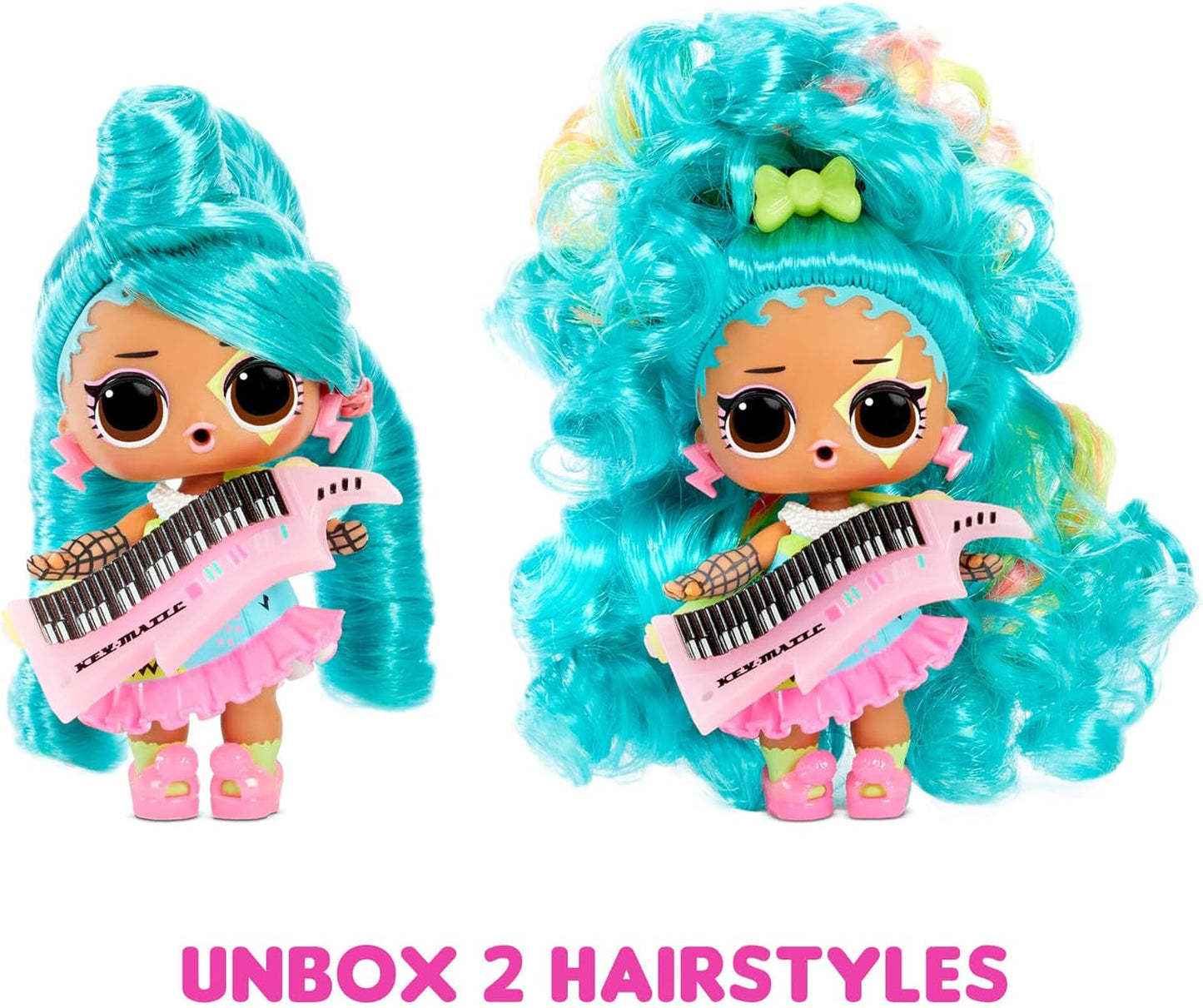 L.O.L. Überraschung! 566977E7C Remix-Haar-Flip-Puppen – Sammlerstück – 15 Überraschungen – mit Haarkappe, Zubehör und Musik Naty Shop Dolls