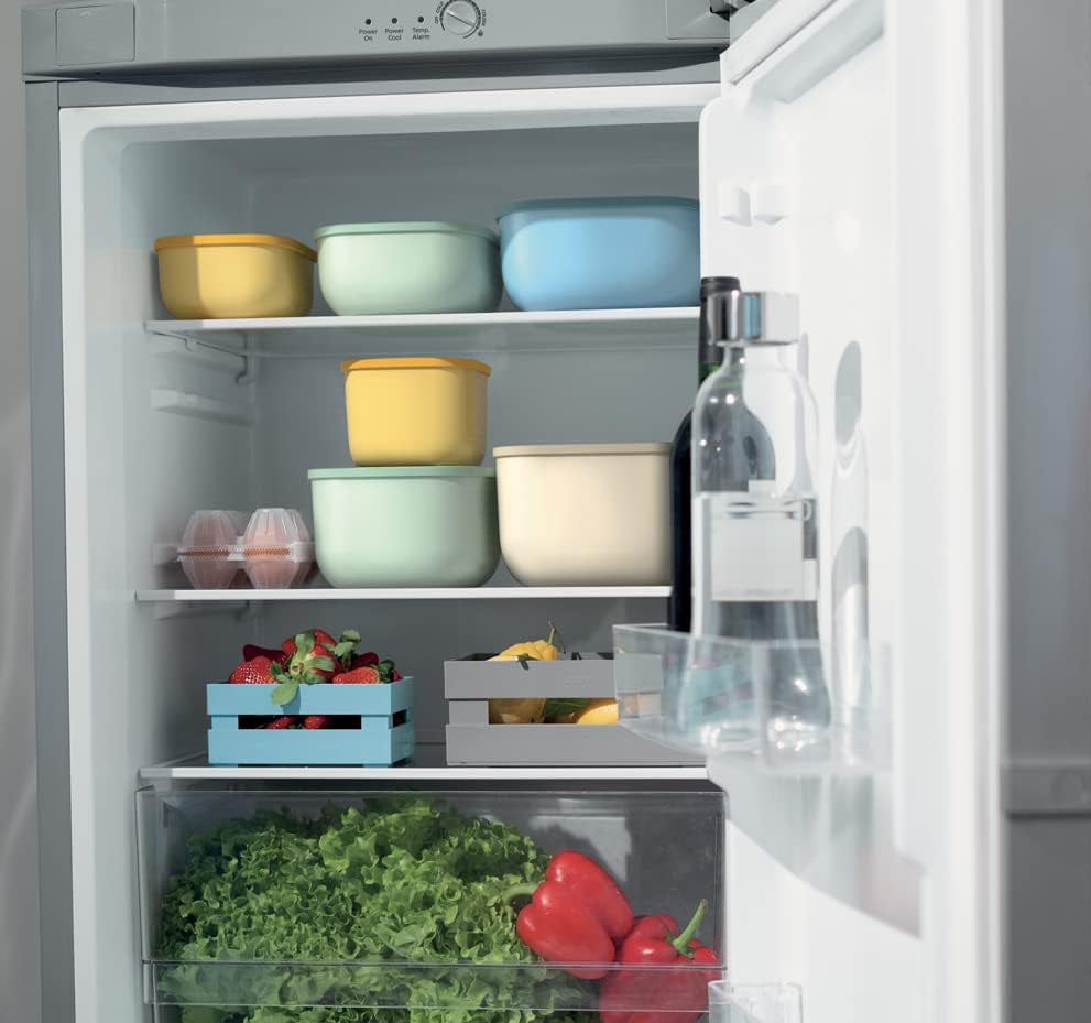 Guzzini – Kitchen Active Design, STORE&MORE Set mit 3 luftdichten Boxen für Kühl-/Gefrierschrank/Mikrowelle, hoch – 19,5 x 19,5 x H12,3 cm | 750/1550/2800 cc- 17070852 Frischhaltedosen Naty Shop