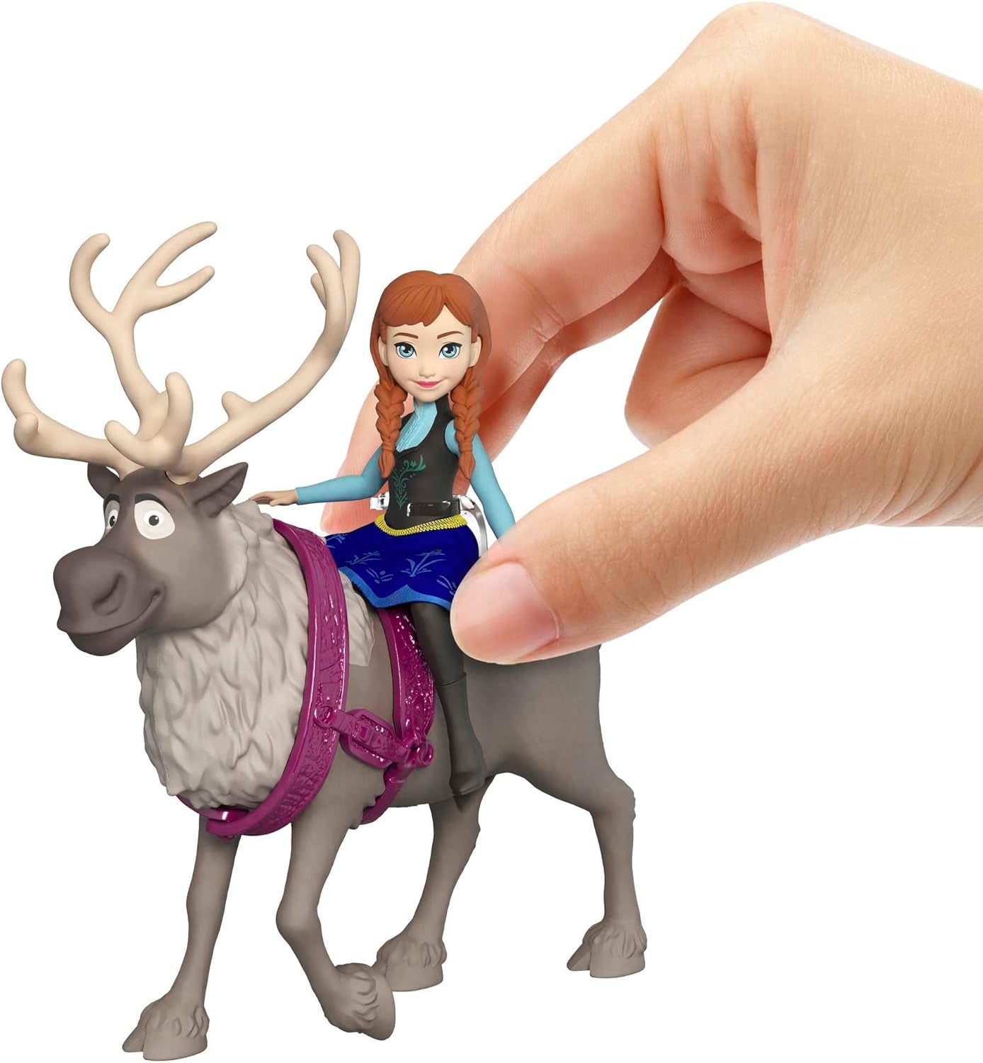 Mattel DISNEY Die Eiskönigin Anna und Sven Puppe und Tierfigur, inspiriert von den Zeichentrickfiguren, bewegliche Gliedmaßen, abnehmbarer Rock und Umhang, für Kinder ab 3 Jahren, HLX03 Naty Shop Dolls