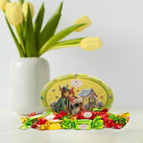 Heidel Osterkarten-Geschenkbox 183g, Premium-Milchschokolade-Praline mit dekorativer Metallbox, ideal als Ostergeschenk