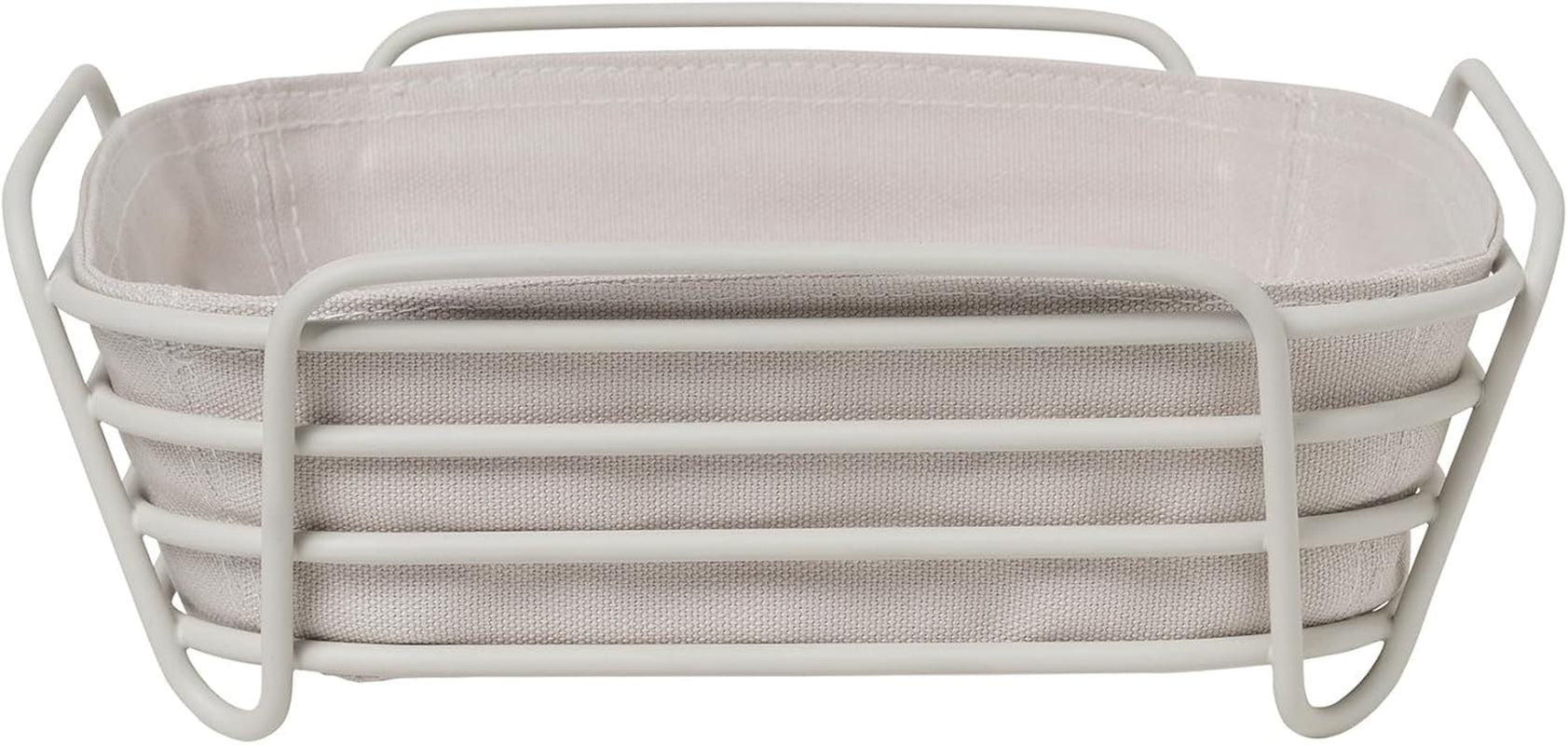 Blomus -DELARA- Brotkorb Größe L, quadratisch, abnehmbare Stofftasche, elegantes Design, 26 x 26 cm, Farbe Moonbeam (64075) Frischhalteboxen Naty Shop Moonbeam Einheitsgröße
