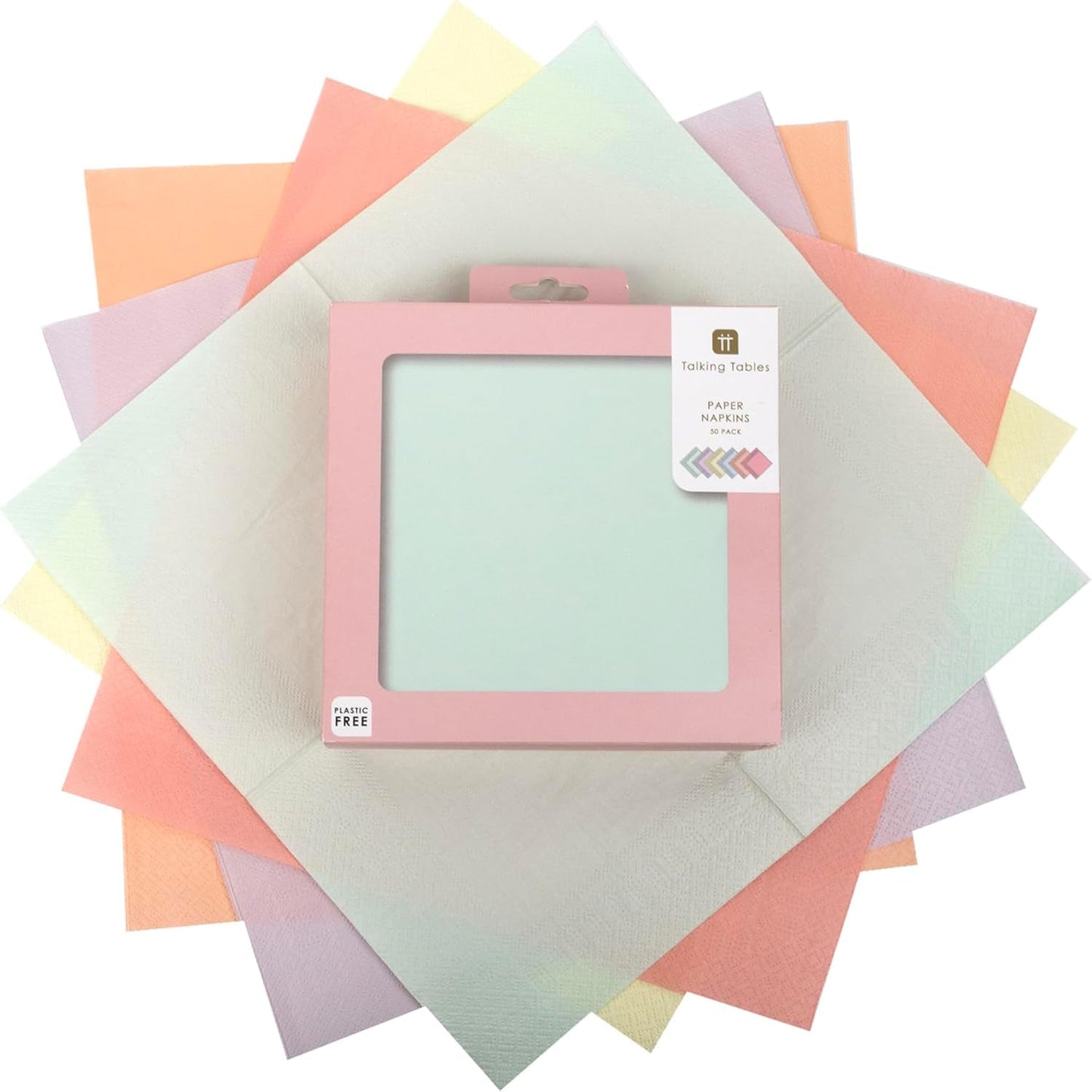 Talking Tables Niedliche Pastellservietten | Hochwertige, recycelbare weiche Einwegservietten für Kindergeburtstagsfeier, Babyparty, Junggesellenabschied, Picknick, Decoupage-Geschirr