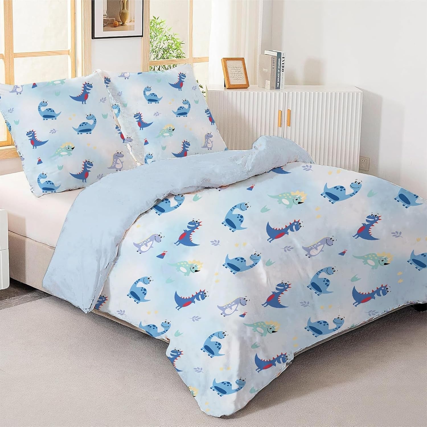 Bettwäsche für Jungen, verschiedene Modelle. Bettwäsche - Kinder Naty Shop Dinosaurier 200X200 cm + 80X80 cm