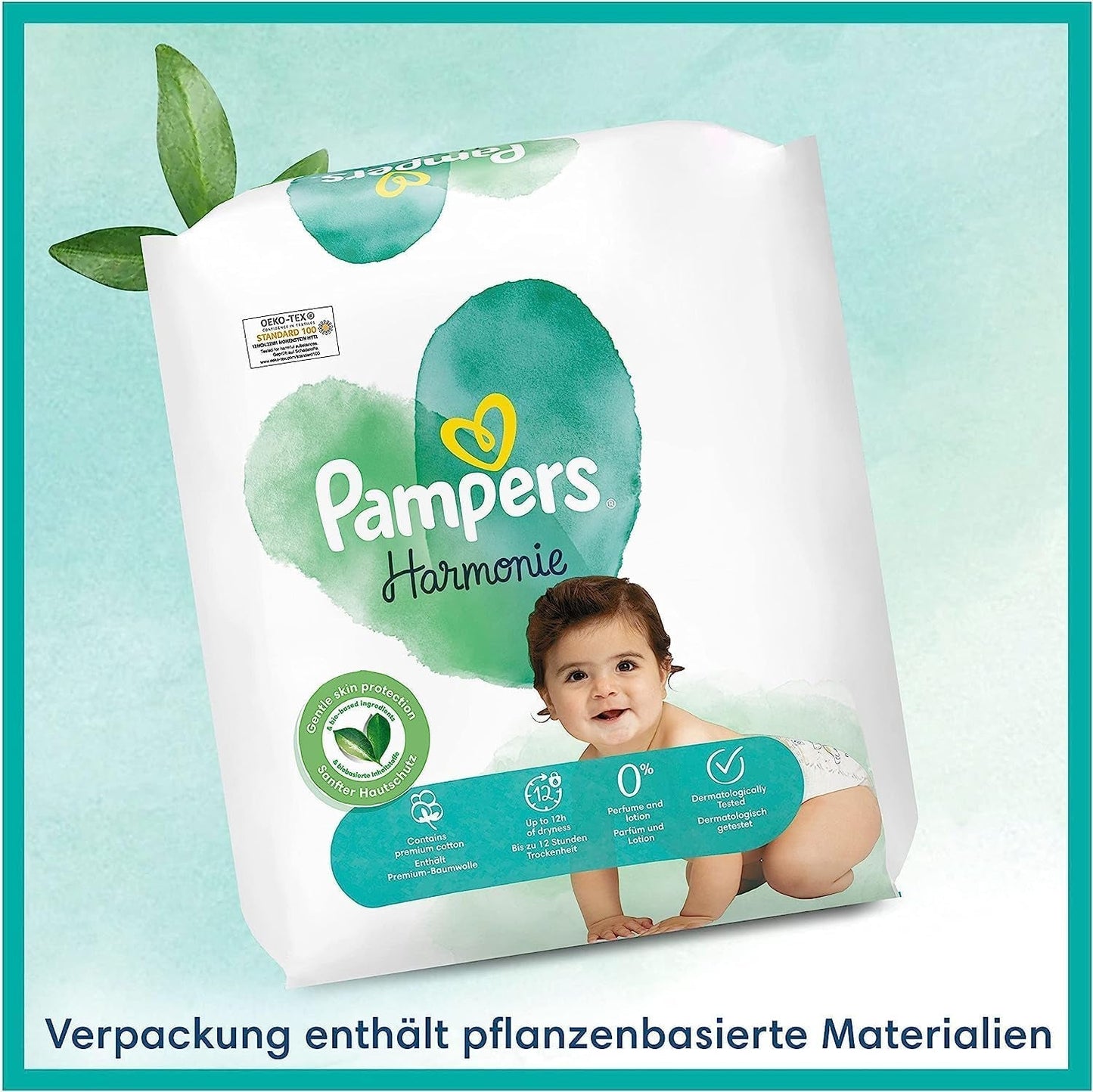 Harmonie Babywindelset Größe 2 (4–8 kg, 240 Teile), Monatsbox und Harmonie Aqua Baby Feuchttücher Box 720 Tücher (15 x 48), Baby Essentials