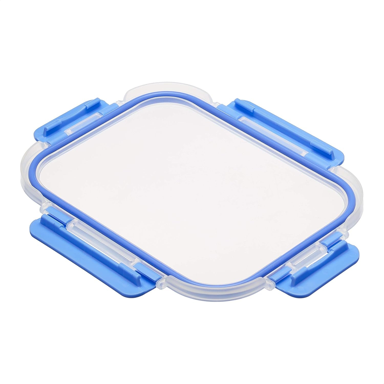 Amazon Basics Lebensmittelbehälter mit luftdichten Glasdeckeln, 14-teiliges Set, 7 Behälter und 7 Deckel, BPA-frei, transparent mit blauem Silikonband, Lebensmittelaufbewahrungsboxen Naty Shop
