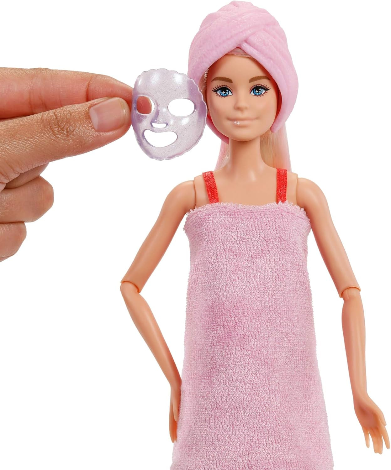Barbie Party-Puppe ohne Box und Zubehör, Glam Party-Serie mit 10 Überraschungen, darunter eine leuchtend rote Puppe mit Farbwechseleffekt, JFY68