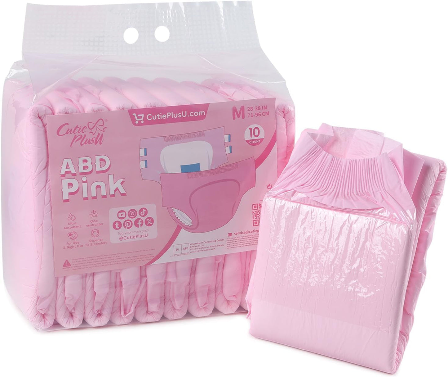 CutiePlusU Windeln für Erwachsene, 10er-Pack Einweg-Inkontinenzhöschen mit Schlaufen für Damen und Herren, maximale Saugfähigkeit über Nacht – Gelb (mittlere Größe 71–96 cm)