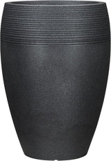Scheurich Lineo, Pflanzgefäß aus Kunststoff, schwarzer Granit, Durchmesser 30 cm, Höhe 24,1 cm, Volumen 11 l.