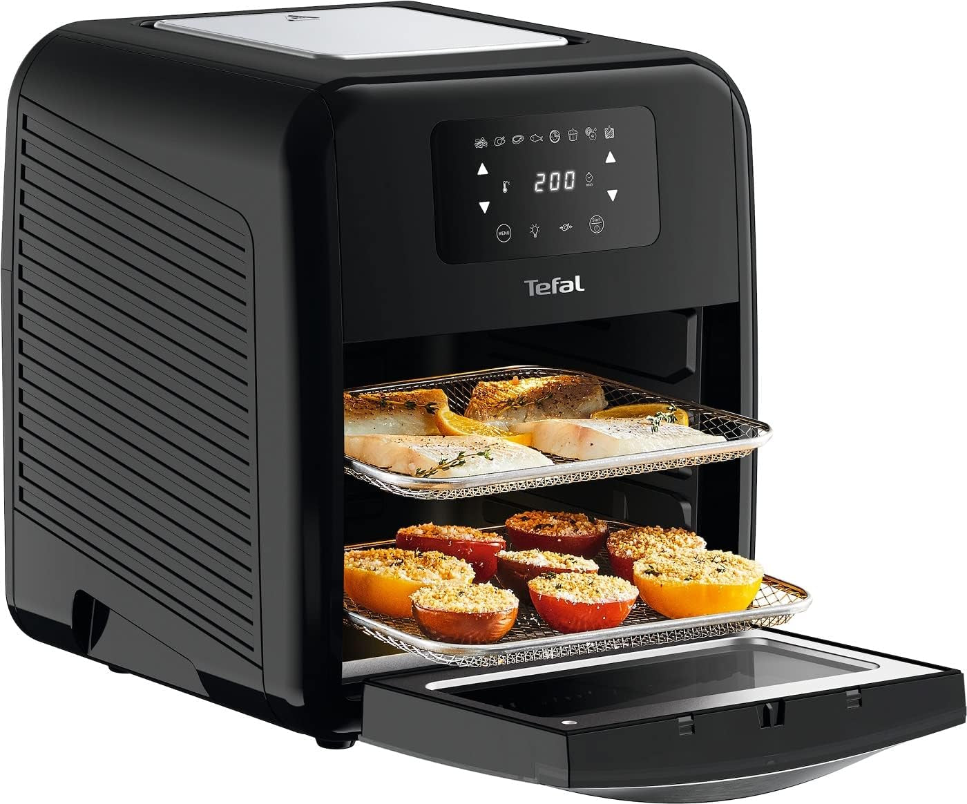 Tefal Easy Fry Oven & Grill 9-in-1-Heißluftfritteuse, 11 l Für 6 Portionen, 7 Zubehörteile, 8 Programme, Rezepte online Haushaltsgeräte Naty Shop