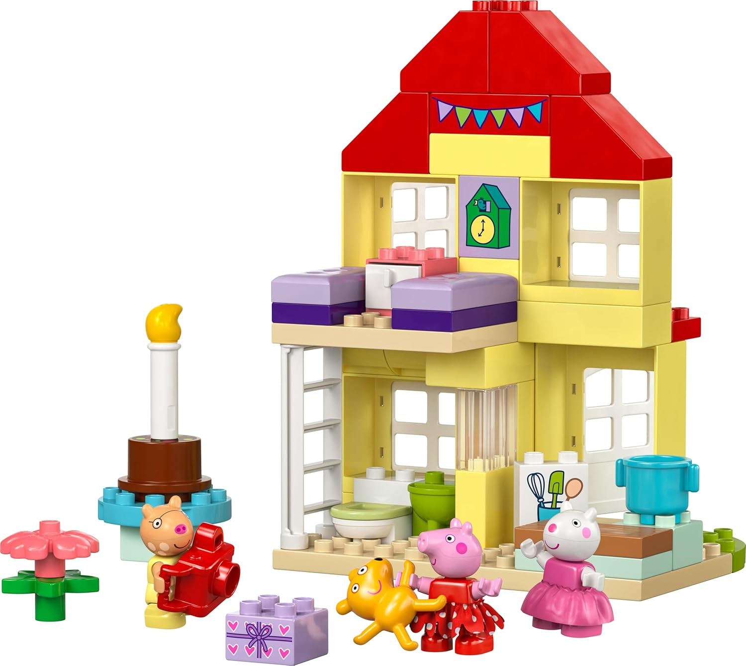 LEGO DUPLO Peppas Geburtstagshaus: Kreatives 3-Figuren-Spielzeug, Bau- und Umbauspielzeughaus für 2-Jährige, Jungen und Mädchen, fördert die Geschicklichkeit 10433 Bausets Besuchen Sie den LEGO-Store