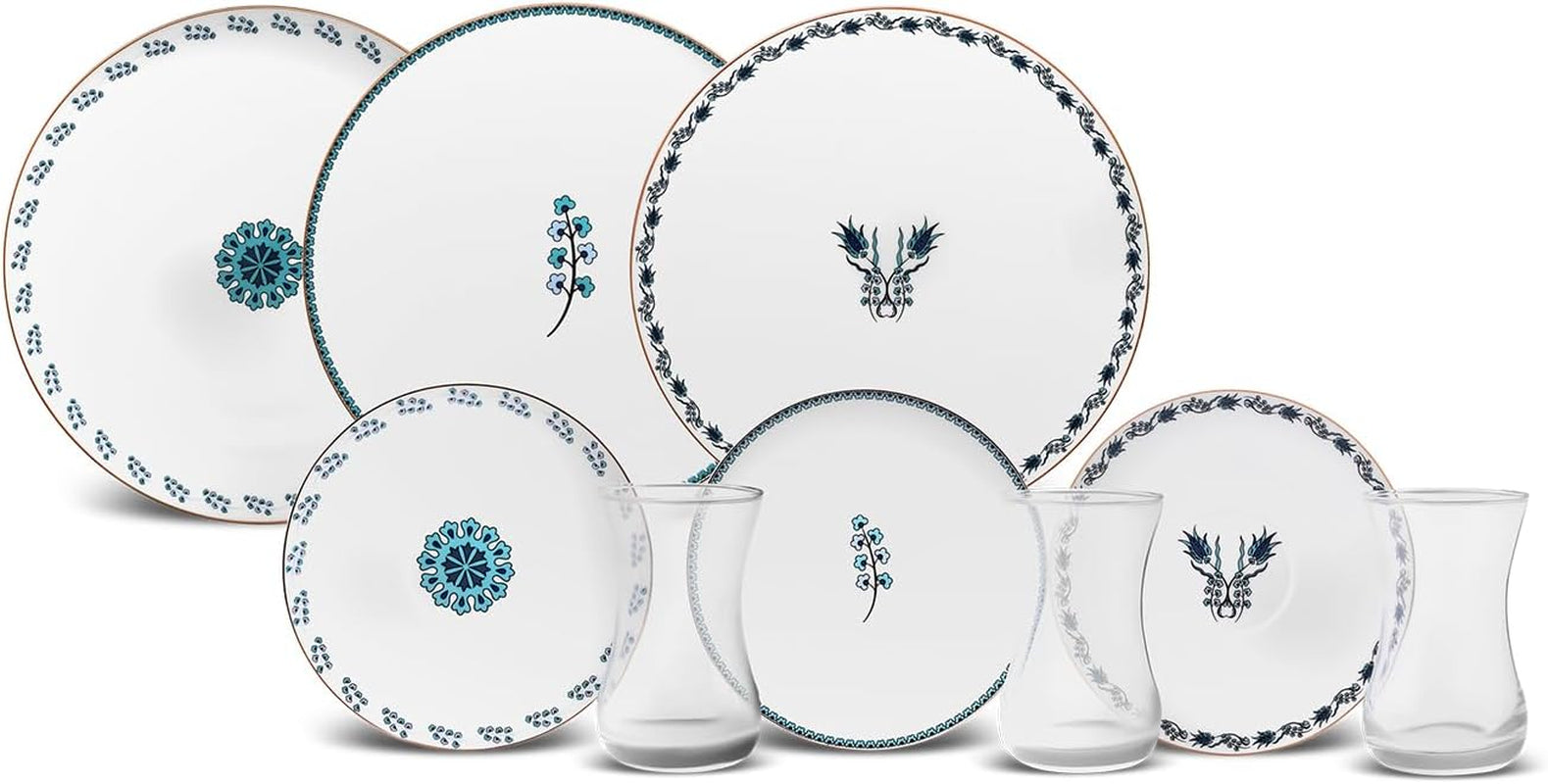 Karaca İznik Dessert-Set für 6 Personen, 18-teilig – elegantes Geschirr für köstliche Desserts