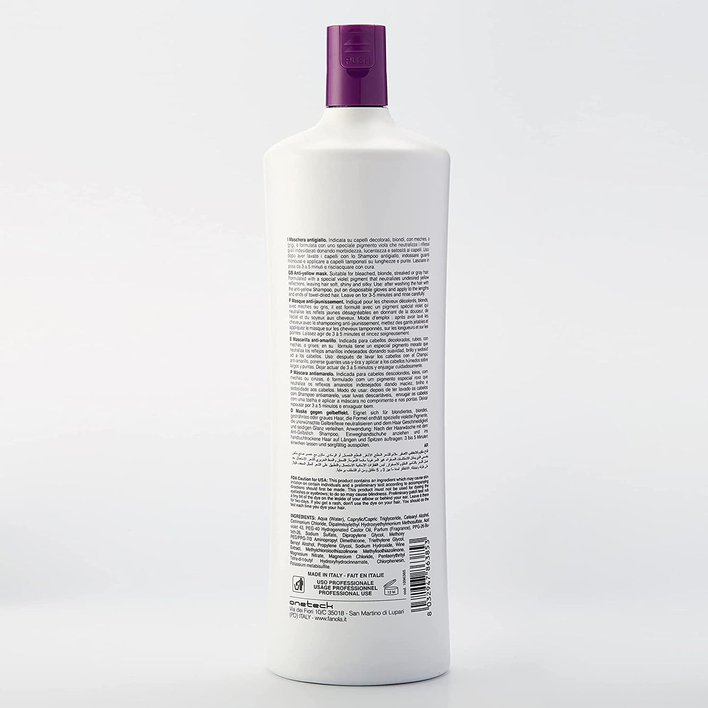 Fanola No Yellow Mask – Pflegekur, 1 Liter Naty Shop Haarmaske