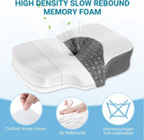 Elviros orthopädisches Kissen aus Memory-Schaum, Nackenschmerzkissen, Schlafkissen, ergonomisches Nackenkissen, Nackenstützkissen, Anti-Schnarch-Kissen für Seitenschläfer, Bauchschläfer, weiß, orthopädische Nackenkissen, Naty Shop