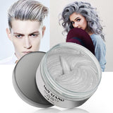 Temporäre Haarfarbe, Styling-Haarton für Männer und Frauen, natürliche Haarpomade, Haarfärbewachs für Party, Cosplay und Halloween, 4,23 oz (Silbergrau) Naty Shop graue Haarfarbe