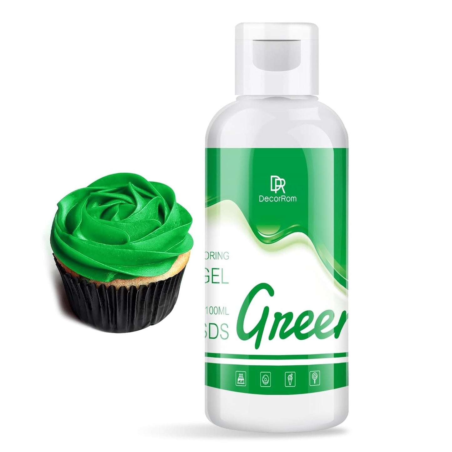 Gel-Lebensmittelfarbe – 120 g konzentrierte Lebensmittelfarbe zum Dekorieren von Kuchen, Backen, Keksen, Macarons – zuckerfreie Lebensmittelfarbe für Getränke, Kuchendekoration, DIY-Schleim, Osterei (weiß)
