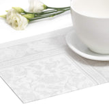 Papstar 11682 50 Servietten „Royal Collection“ 1/4 Falz 40 x 40 cm „Ornaments“, weiß