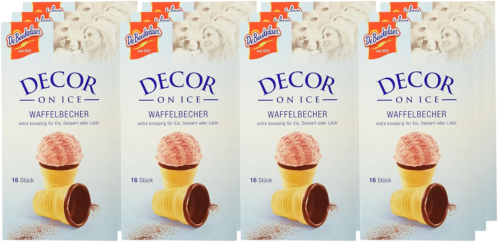 Debeukelaer Decor on Ice - Waffelpackungen, 12er Pack (12 x 60g)