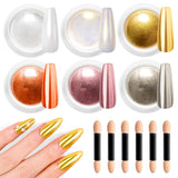 BISHENGYF Rose Gold Chrome Nail PowderNeue Upgrade Grosse Kapazitä Chrom PulverSuper-Spiegeleffekt Metall Mirror Chrome Powder –Neon Glassy Pearl Effect Glitter Nagelkunst Pulver Für DIY Salon