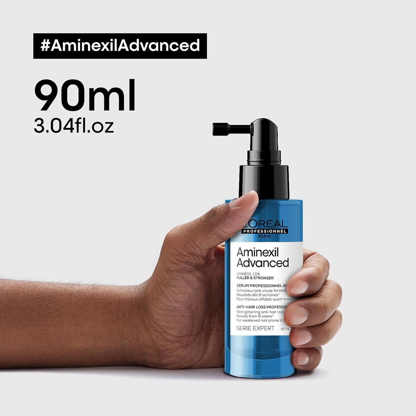 L'Oréal Professionnel Stärkendes Serum gegen Haarausfall, Für volleres und kräftigeres Haar, Aminexil Advanced Anti-Hair Loss Activator Serum, 90 ml Haarpflege Naty Shop