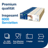 Tork Xpressnap Extra Soft Nature N4 Spenderserviette, Premium, 1/2 x 2-lagig, 21,3 cm x 16,5 cm, 8 × 1.000 Servietten, 12880