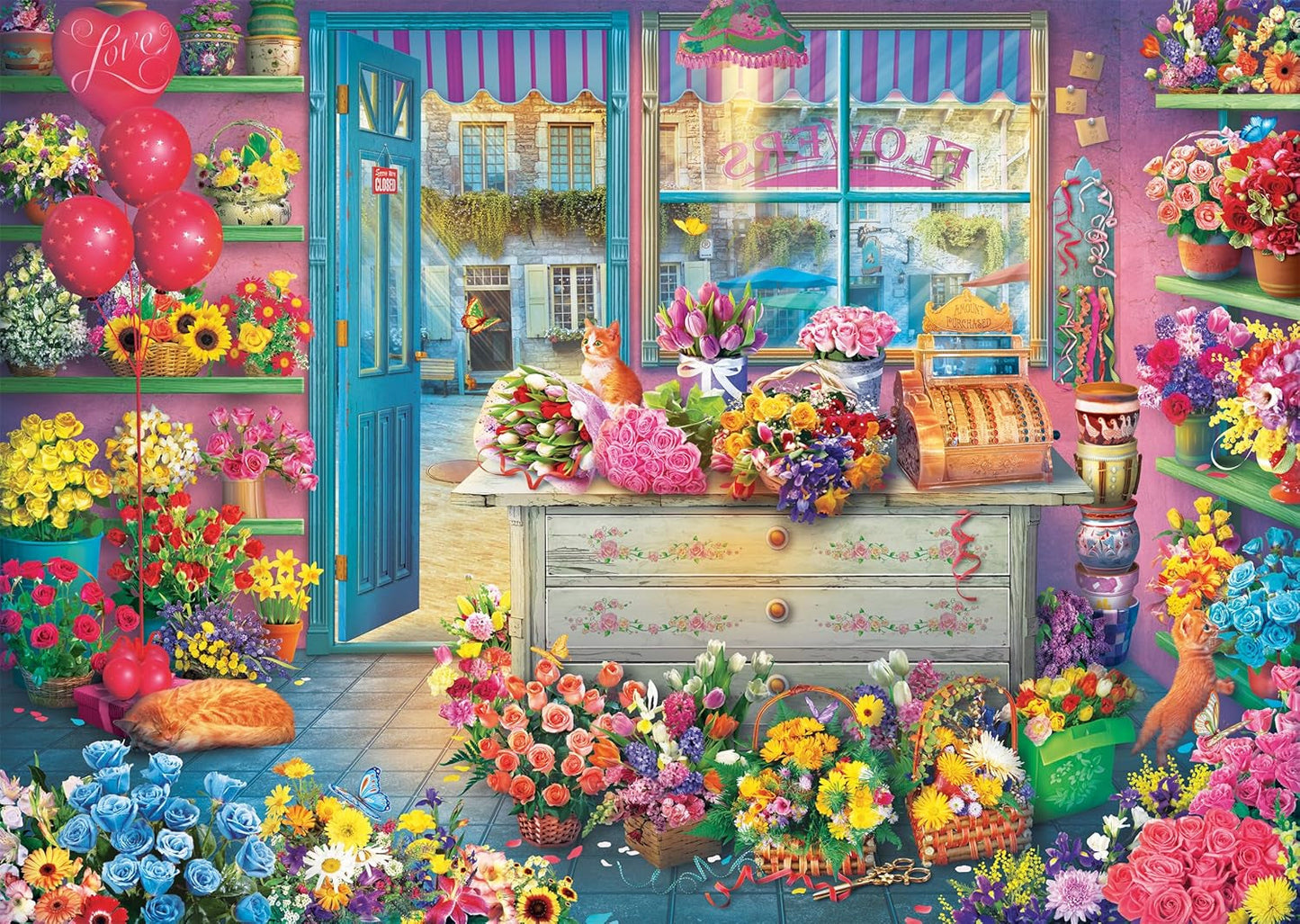 Schmidt Spiele 59764 Bunter Blumenladen, Puzzle 1000 Teile Puzzle Naty Shop