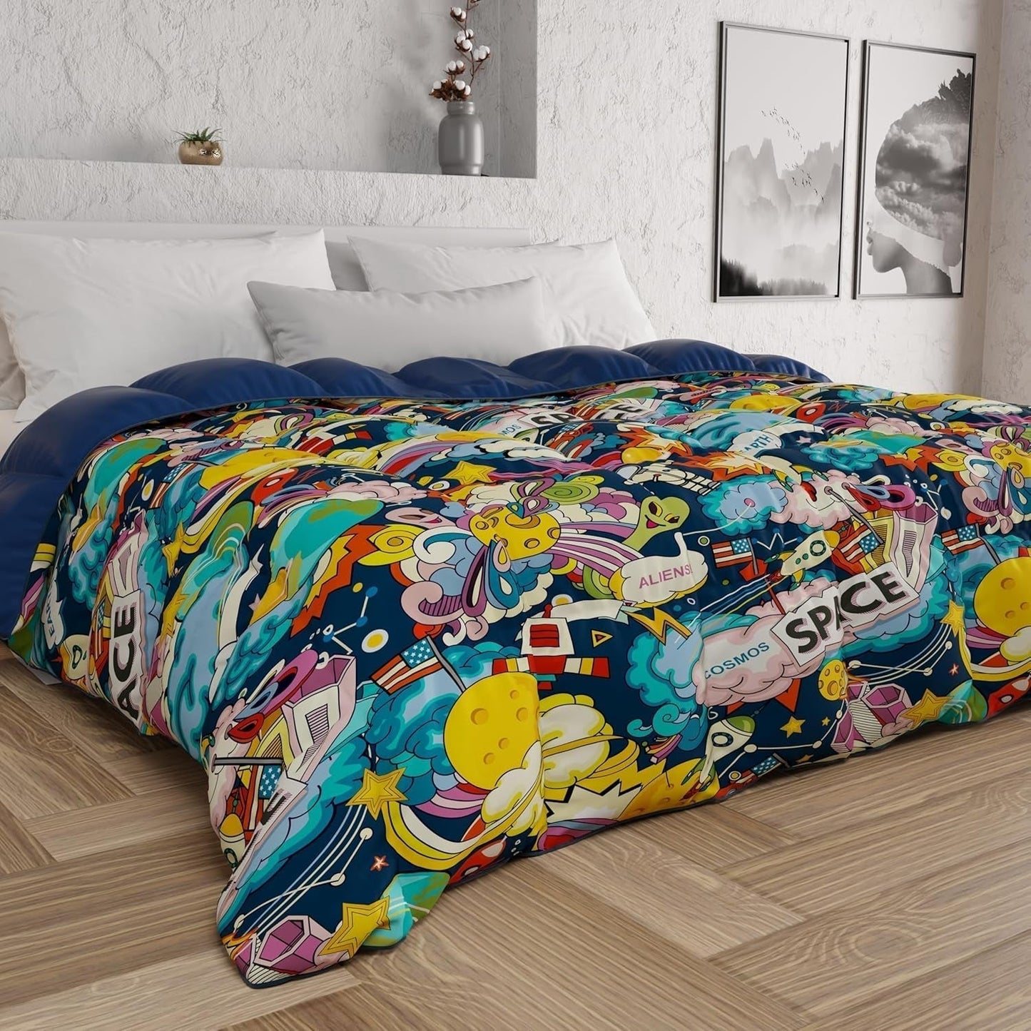 PETTI Artigiani Italiani - Winterdecke, Winterdecke, einfache Steppdecke, doppelseitig, einfarbig und digital bedruckt, 100 % hypoallergene Mikrofaser, hergestellt in Italien Naty Shop Steppdecken und Steppdecken