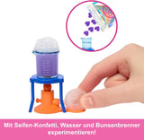 Barbie-Wissenschaftler-Puppe und Zubehör mit modischer blonder Puppe, Labortisch, Mikroskop, Farbwechsel-Kassierer und Petrischale, JCR70 Naty Shop Dolls