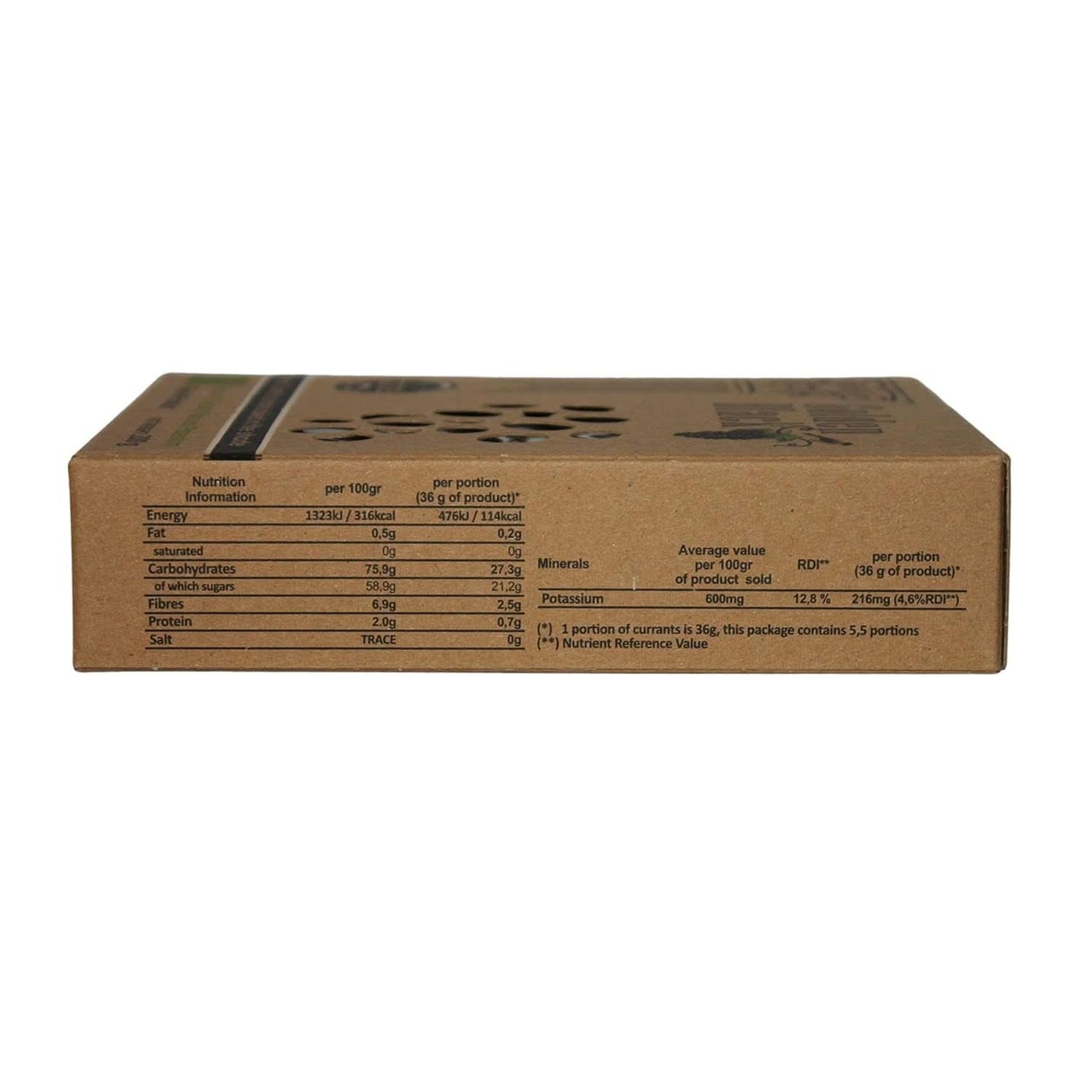Bio-griechische schwarze Rosinen – Johannisbeeren, Packung mit 3 x 200 Gramm. Dehydrierte Produkte Naty Shop