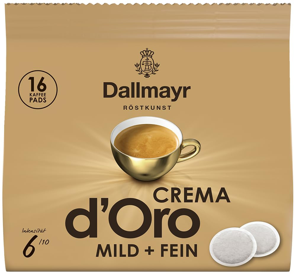 Crema d'Oro milde & feine Pads (16 Kaffee Pads) (Packung mit 4)