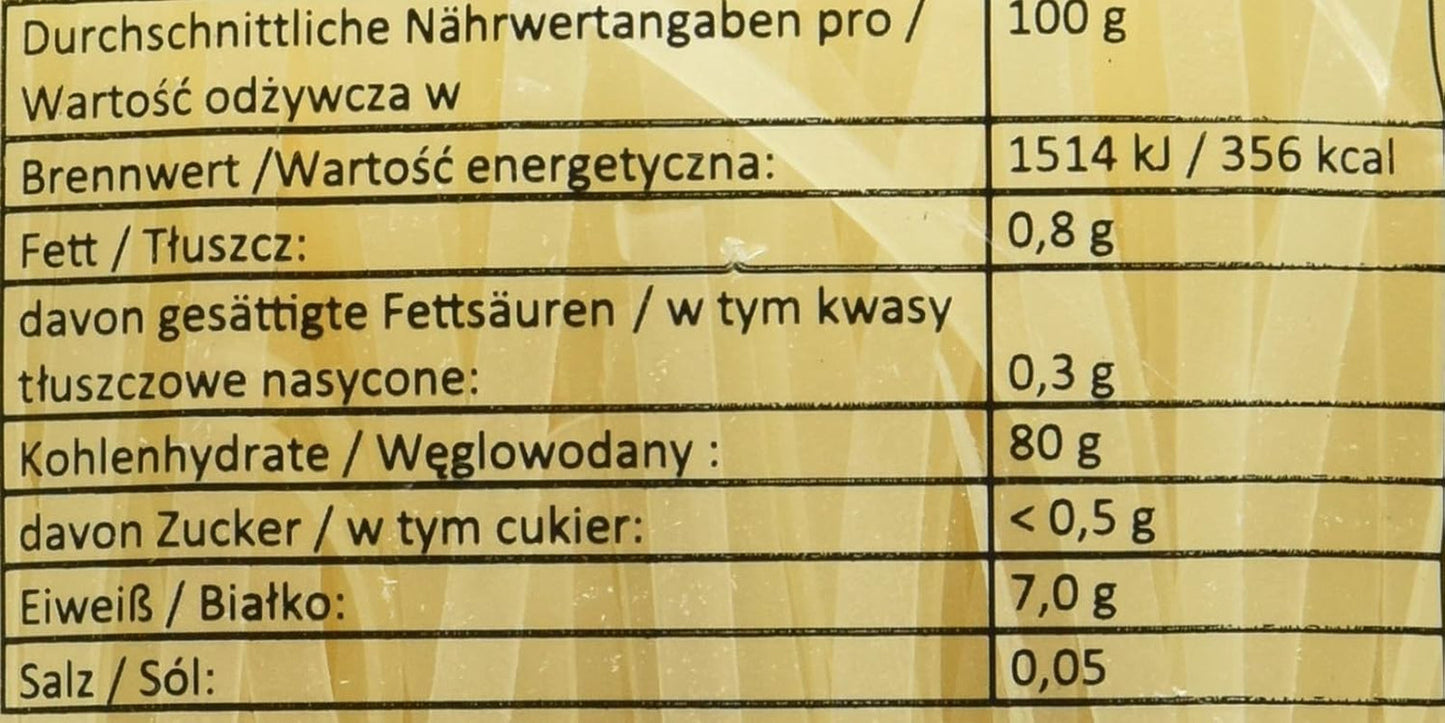 Reisnudeln – Thailändische, 5 mm breite Reisbandnudeln, hergestellt aus Reismehl – ​​17 x 400 g