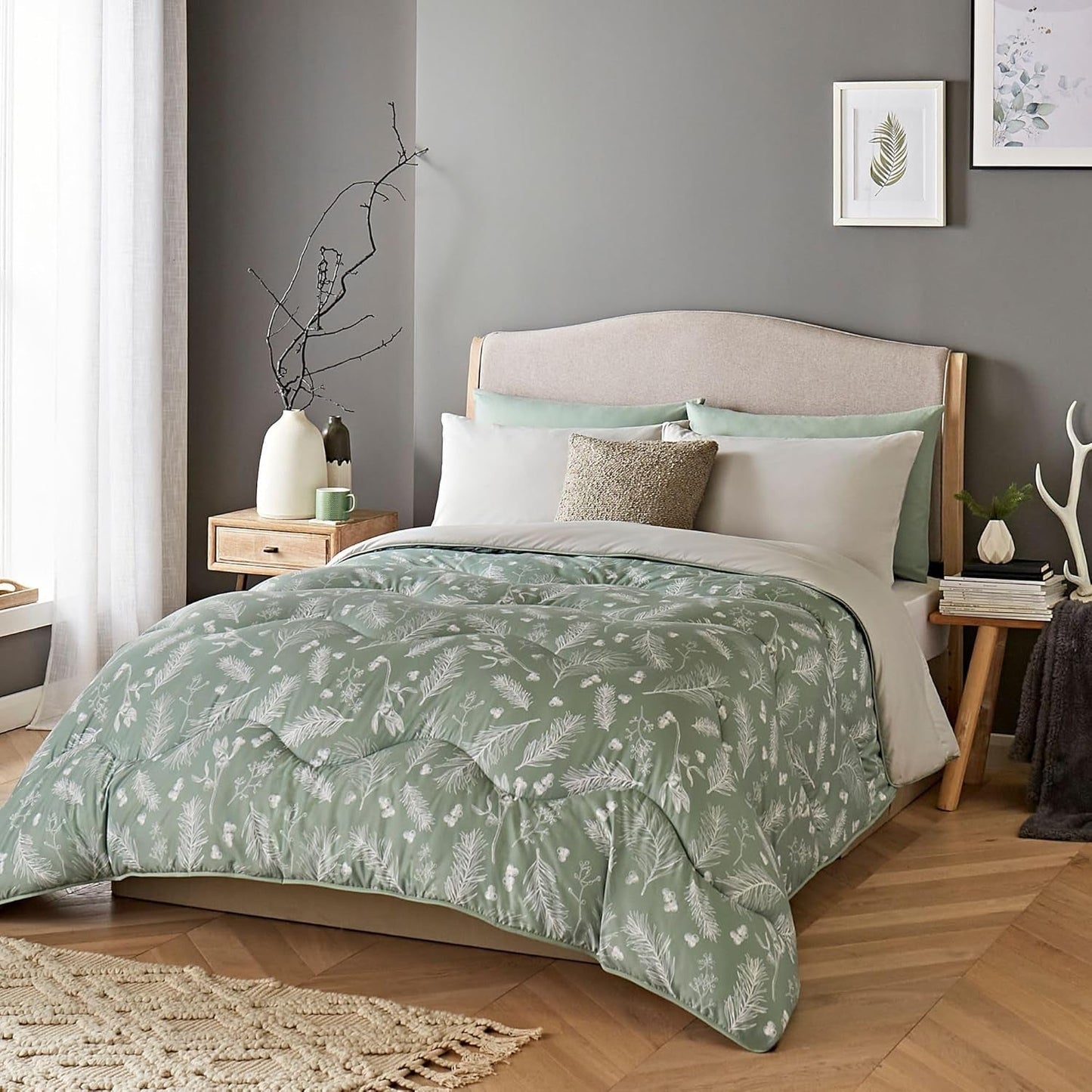 Gemütliche Sherpa-Fleecedecke von Night Lark, klassisches rotes Schottenkaro, 9 Tog, luxuriös, flauschig, dick und wendbar, perfekt für Couch, Bett, Couch, Couch. Hypoallergen, maschinenwaschbar, Größe: Betten und Bettdecken Night Lark Forest Branches King Size