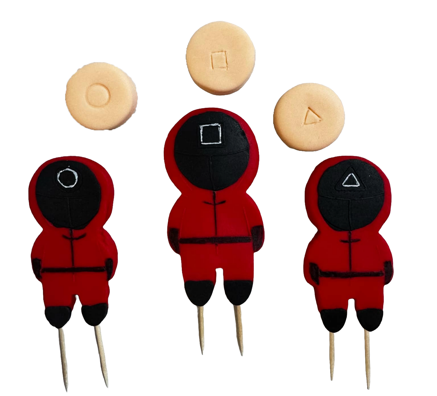 Set mit 6 essbaren Dekorationen aus Zuckerpaste, Tintenfisch-Dekoration aus Zuckerpaste Nati Shop