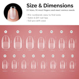 Modelones Nagelspitzen 510 Stück – Full-Cover-Nagelspitzen-Set, Gel-Spitzen-Set, vorpolierte PMMA-Harz-Nagelspitzen, künstliche Nägel zum Aufkleben von Nagelkunst-DIY, kurzes Squoval