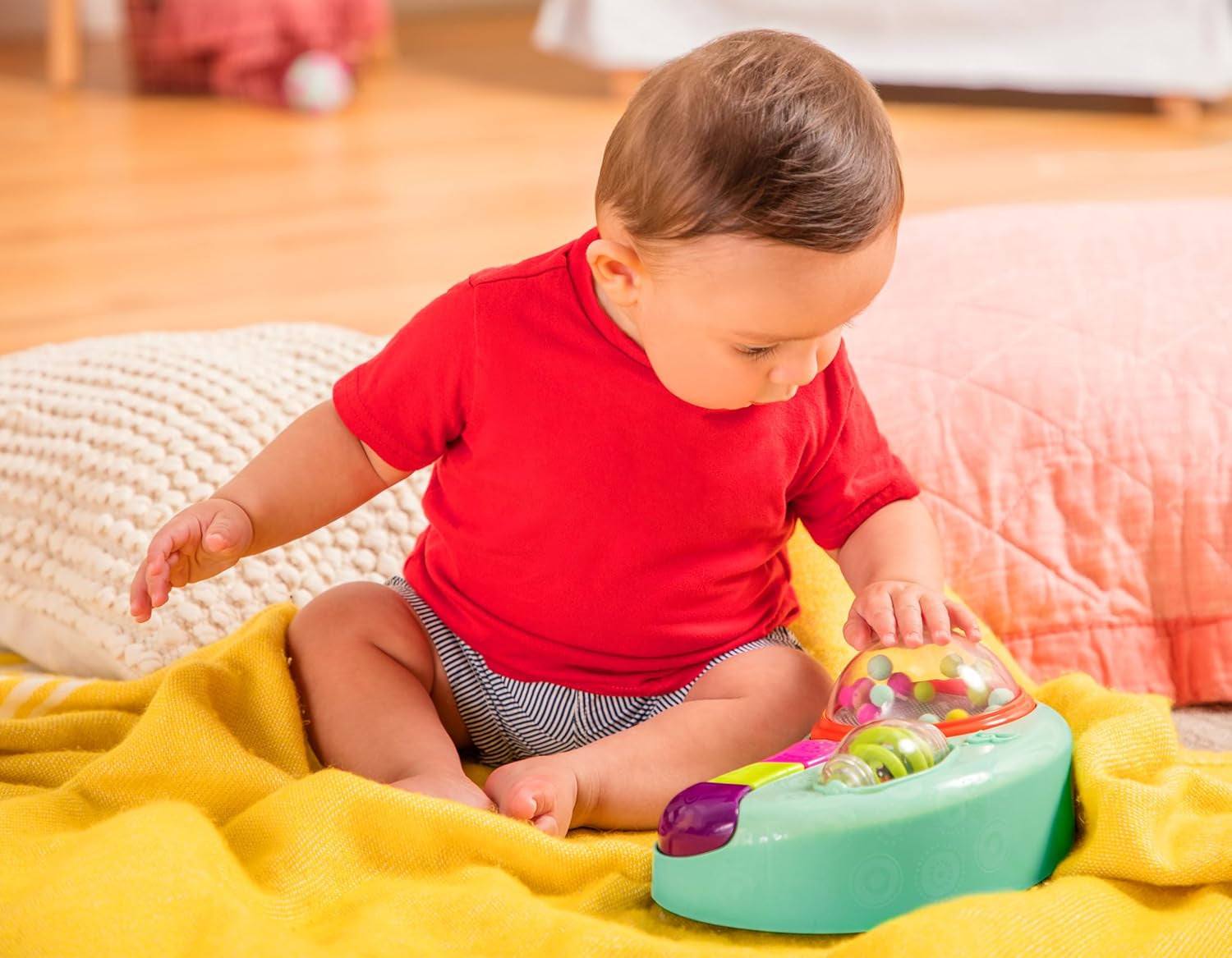 B. Spielzeug - Kinderspielzeug für Hochstuhl - Saugnapfspielzeug mit Musik, Lichtern, Geräuschen - Sinnesspielzeug - Motorikspielzeug für Kinder - ab 6 Monaten - Whirly Pop Baby Toys Naty Shop