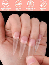 EBANKU 500 Stück künstliche gefälschte Nagelspitzen, matt, weiches Gel, klare Spitzen, künstliche Nagelspitzen für Nagelverlängerungen, falsches Nagelset, 12 Größen, A