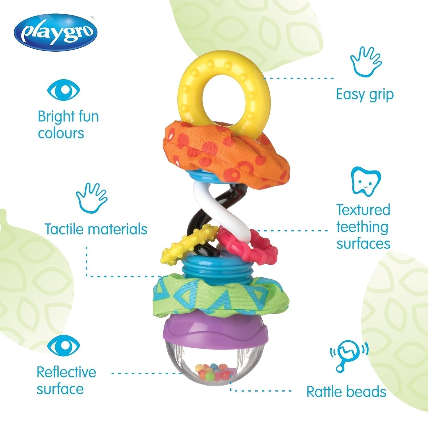 Playgro Rattle Super Shaker – Rasselball für Babys – Rasselball – Rasselball für Kinder – Rasselball – Motorik – Babyspielzeug – Motorik für Babys – bunt Spielzeug Bebe Naty Shop