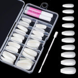 200 Stück künstliche Nagelspitzen, 10 Größen, Acryl, künstliche Nägel mit Nagelhautschieber und transparenter Box für Frauen und Mädchen (natürlich und transparent)