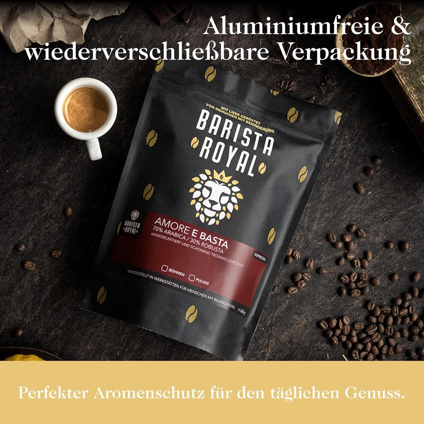 Ganze Bohnenkaffee-Probierset 5 x 350g | Entdeckungspaket Kaffeebohnen im Geschenkset | Arabisch | Fairer Handel | Vegan | Ideal für automatische Espressomaschinen, Filter-Espressomaschinen, Pour-Over-Espressomaschinen und French Press | KÖNIGLICHER BARISTA