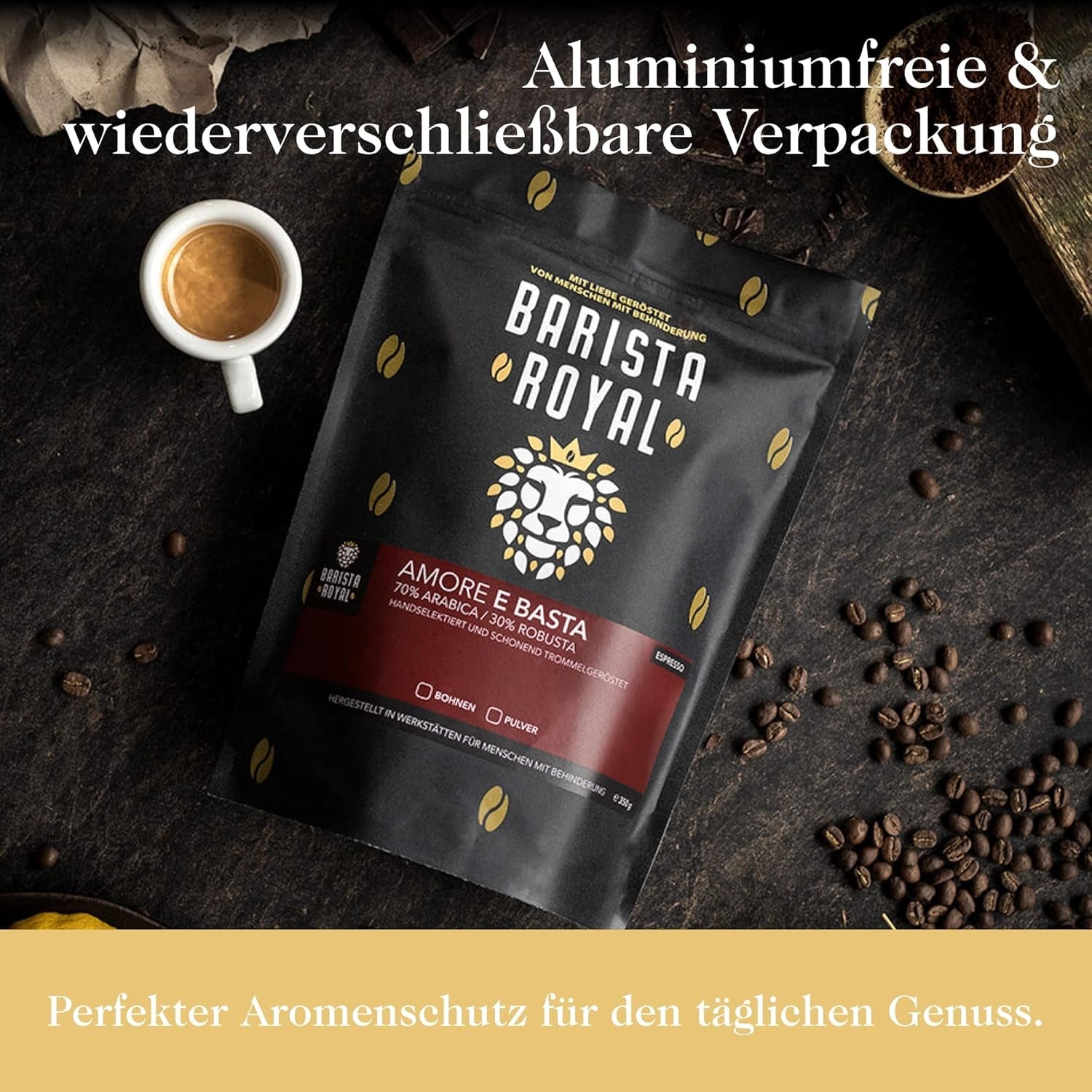 Ganze Bohnenkaffee-Probierset 5 x 350g | Entdeckungspaket Kaffeebohnen im Geschenkset | Arabisch | Fairer Handel | Vegan | Ideal für automatische Espressomaschinen, Filter-Espressomaschinen, Pour-Over-Espressomaschinen und French Press | KÖNIGLICHER BARISTA
