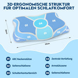 Cloudétoile Nackenkissen Memory-Schaum-Kissen – 2-in-1 ergonomisches orthopädisches Kissen, Visco-Schaum-Kissen, Seitenschläfer-Nackenstützkissen, höhenverstellbares Memory-Schaum-Kissen, weiß, 64 x 38 x 12 cm, orthopädische Nackenkissen, Naty Shop