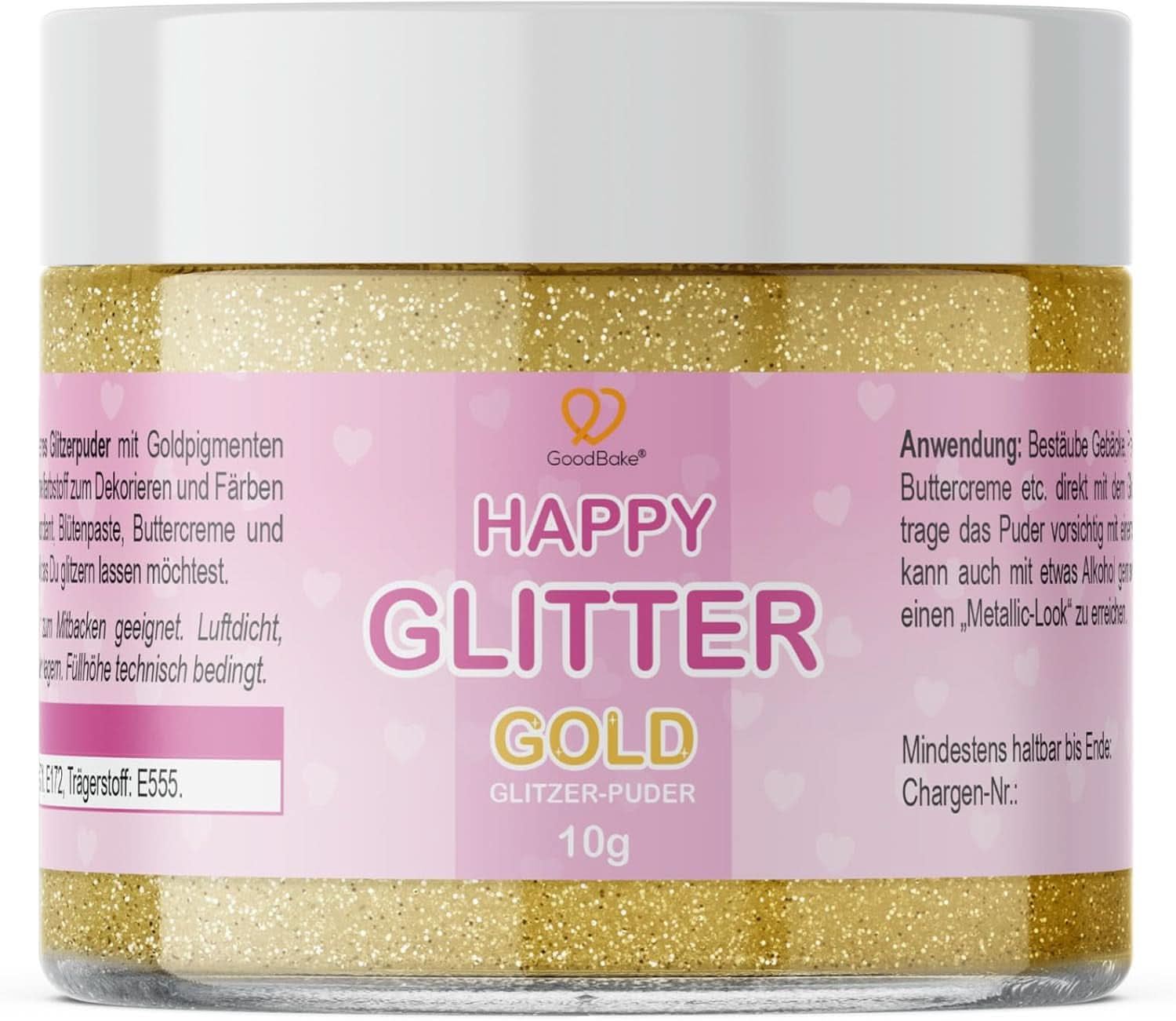 Goodbake Happy Glitter Gold – Essbarer Lebensmittelglitter, 10 Gramm Glitter Naty Shop Gold