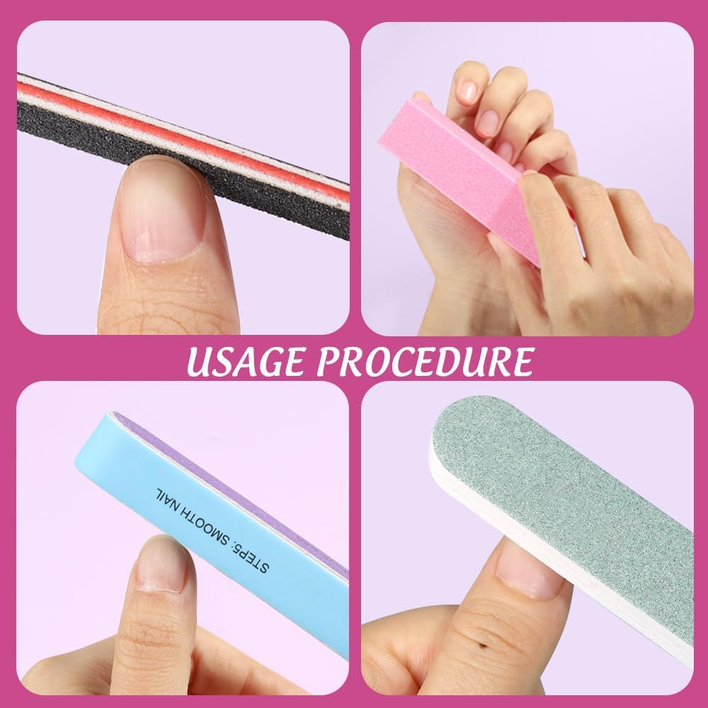 FANDAMEI 20 Stücke Buffer Für Nagel, Nagelfilen Für Gelnägel, Profi Nagelfeile 100/180, Polierfeile Fingernägel, Filen Für Gelnägel, Maniküre & Pediküre Set