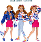 Disney ILY 4EVER Fashion Dolls Stitch mit roten Haaren, 29,2 cm groß, mit 13 Bewegungspunkten, zwei kompletten Mix-and-Match-Outfits und einem funkelnden Mickey-Ring für Sie! Naty Shop-Puppen