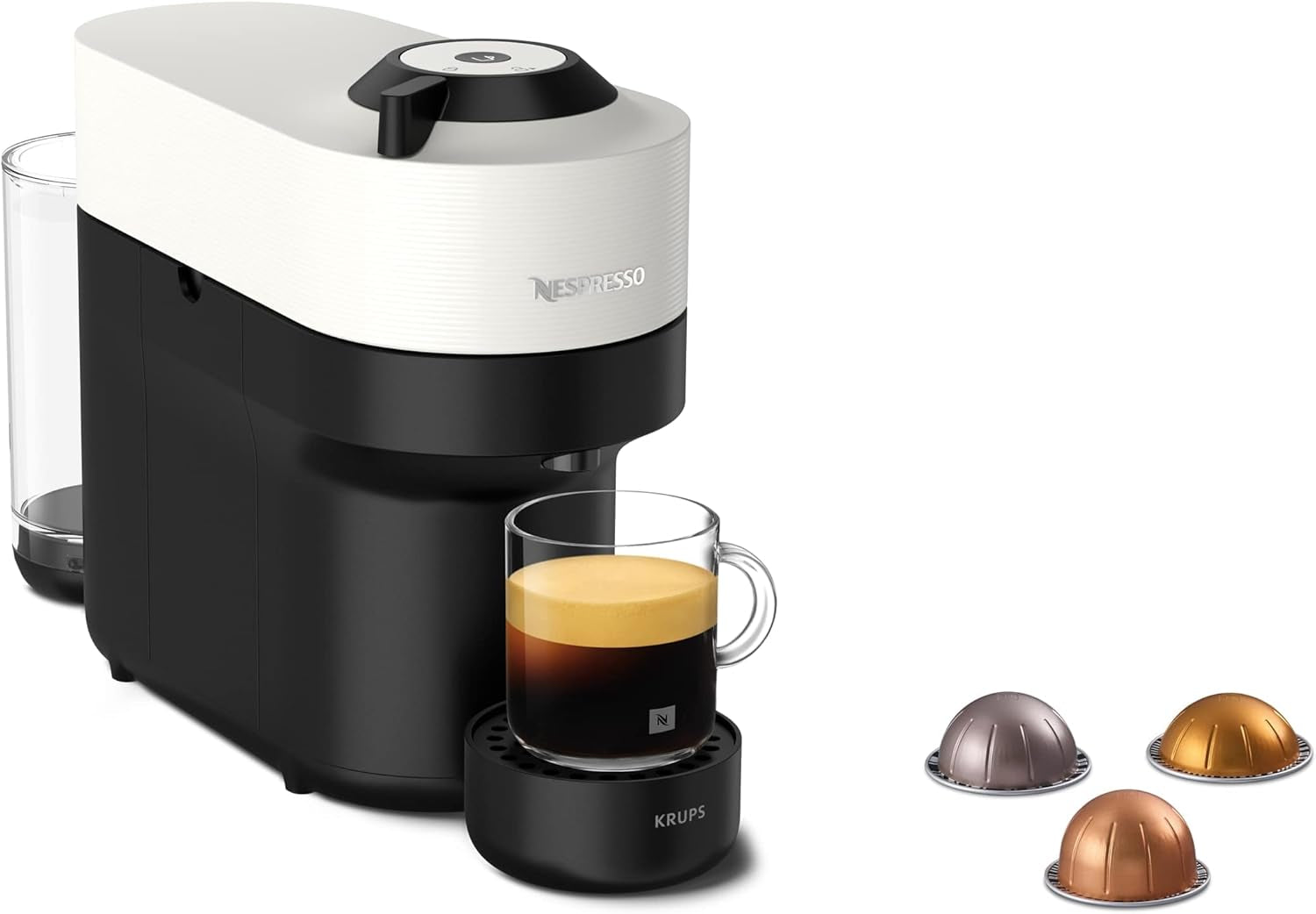 Espressomaschine mit Nespresso Krups Vertuo Pop Kapseln, Fassungsvermögen: 560 ml, automatische Kapselerkennung, One-Touch-System, 4 Tassengrößen, verkürzte Aufheizzeit, nachhaltig, Aqua Mint, XN9204