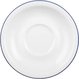 Seltmann Weiden 18-teiliges Kaffeeservice | Kompaktserie, blauer Rand | Das Set beinhaltet 6 Frühstücksteller, 6 Kaffeetassen und 6 Untertassen, blau