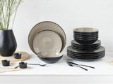 CreaTable, 24464, Serie Malmö Beige, 18-teiliges Tafelservice für 6 Personen, Tellerset aus Steingut, spülmaschinen- und mikrowellengeeignet, hochwertige Herstellung