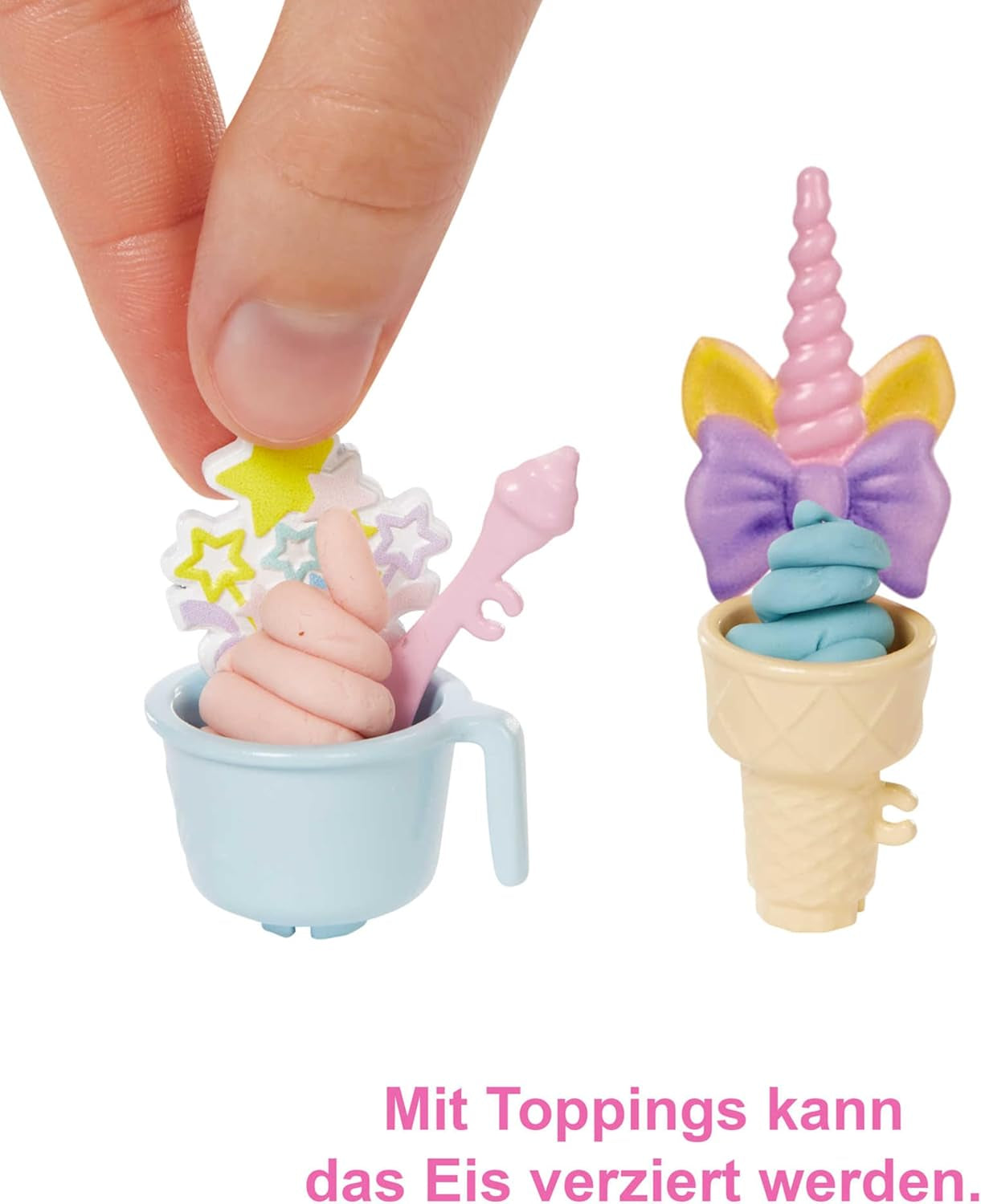 Barbie-Serie „You Can Be Anything“, Eisdiele, 1 Barbie-Puppe mit blonden Haaren, Eismaschine, Barbie Play-Doh, Backzubehör, Kindergeschenk, Spielzeug ab 3 Jahren, HCN46