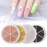 GZMAYUEN Nail Art Perlen Micro Caviar Für Nägel, 0.3-3Mm Goldene Silber Mini Caviar Strasssteine, Weiß Beige Mini Nägel Perlen Mikroperlen Dekor Für Nägel