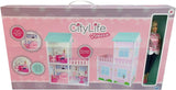 City Life – Villetta mit 3 Zimmern und Zubehör. Spielsetgröße zusammengebaut: 61 x 40 x 78 cm. Puppenhäuser, Naty Shop