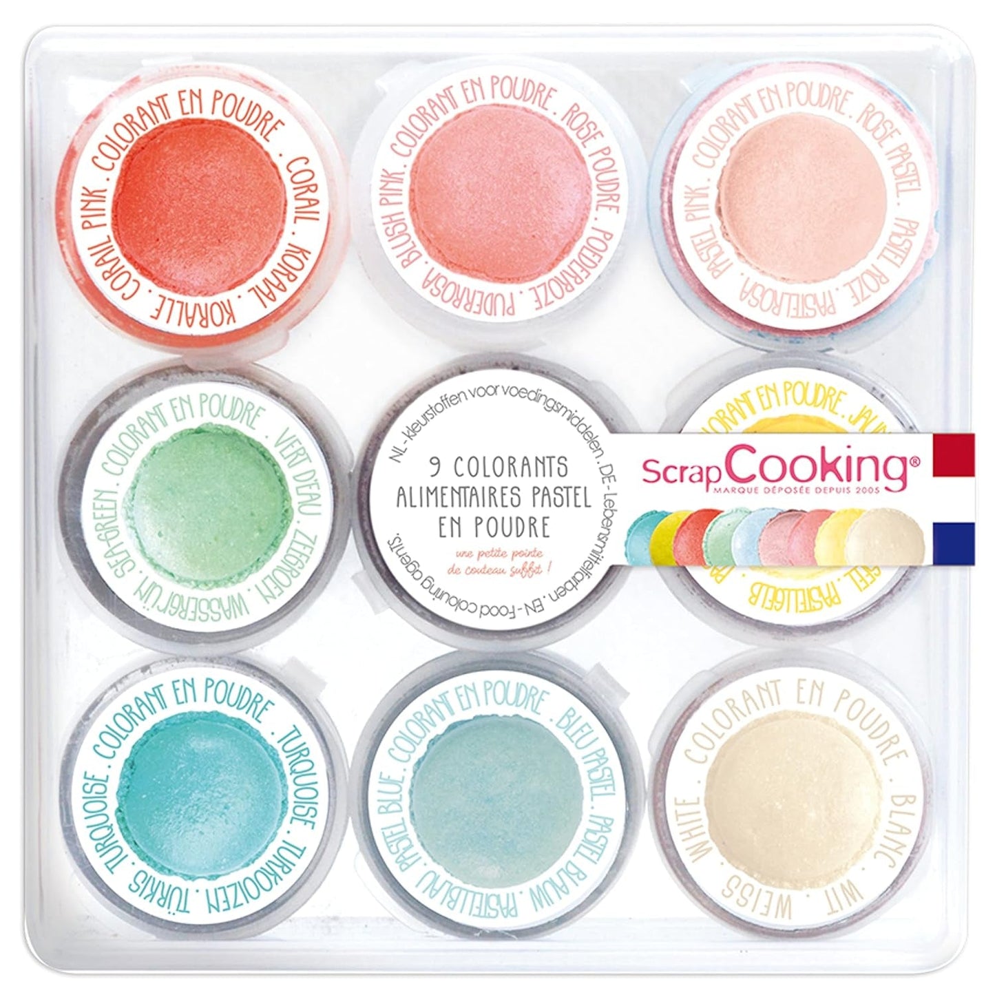 ScrapCooking – Set mit 9 Pulverfarben, Pastelltönen, insgesamt 15 Gramm Naty Shop